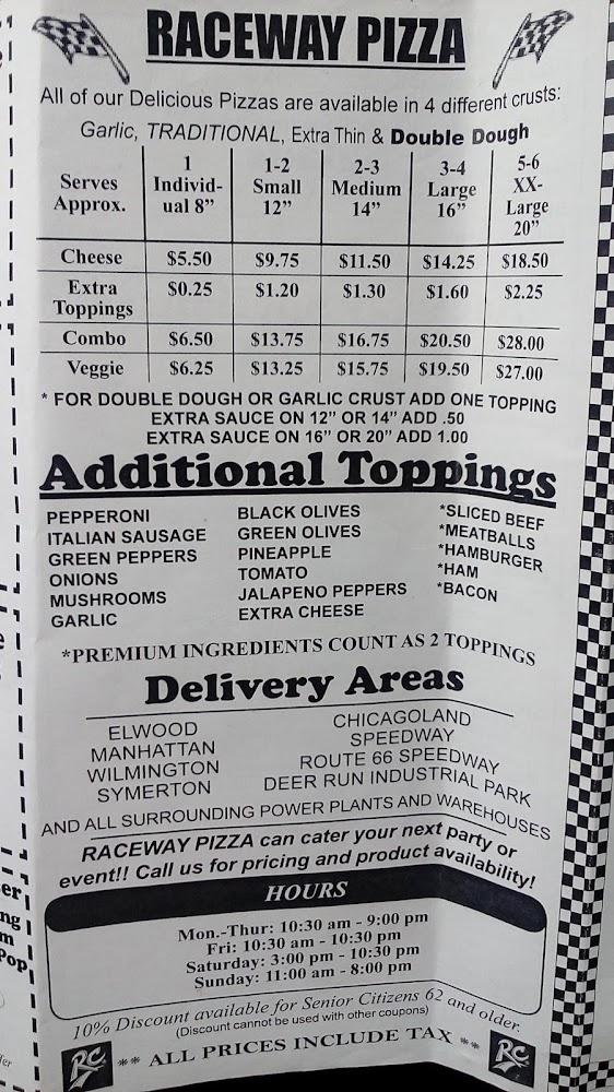 Raceway Pizza & More Menu image 2