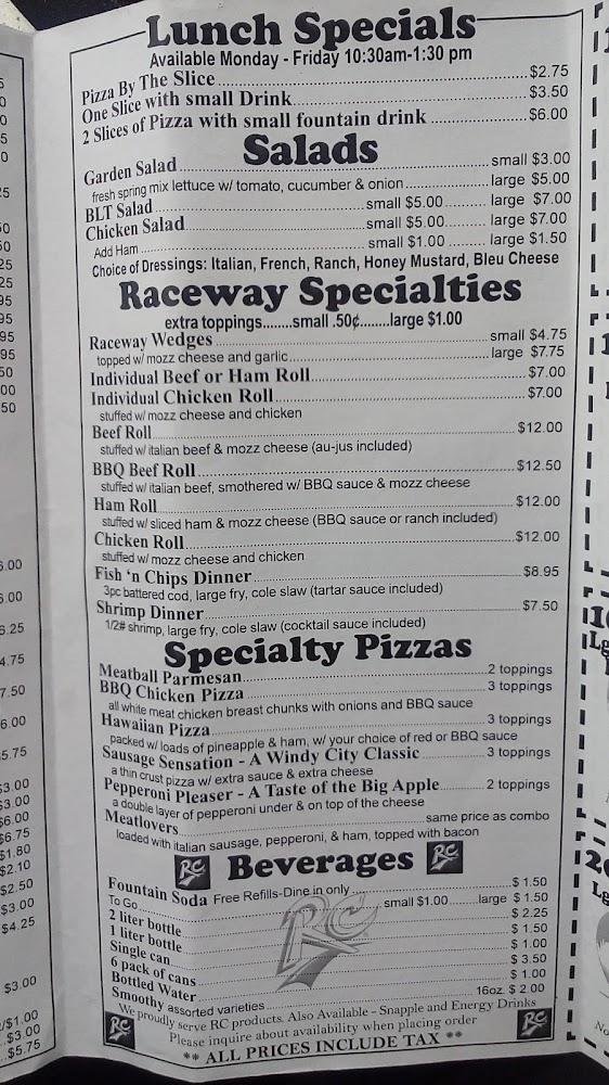 Raceway Pizza & More Menu image 3